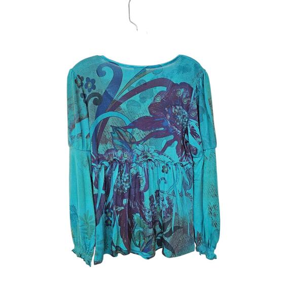 New Directions Babydoll Top Sz S Fairy Grunge Boho Witchy Renaissance Beaded - Picture 3 of 10